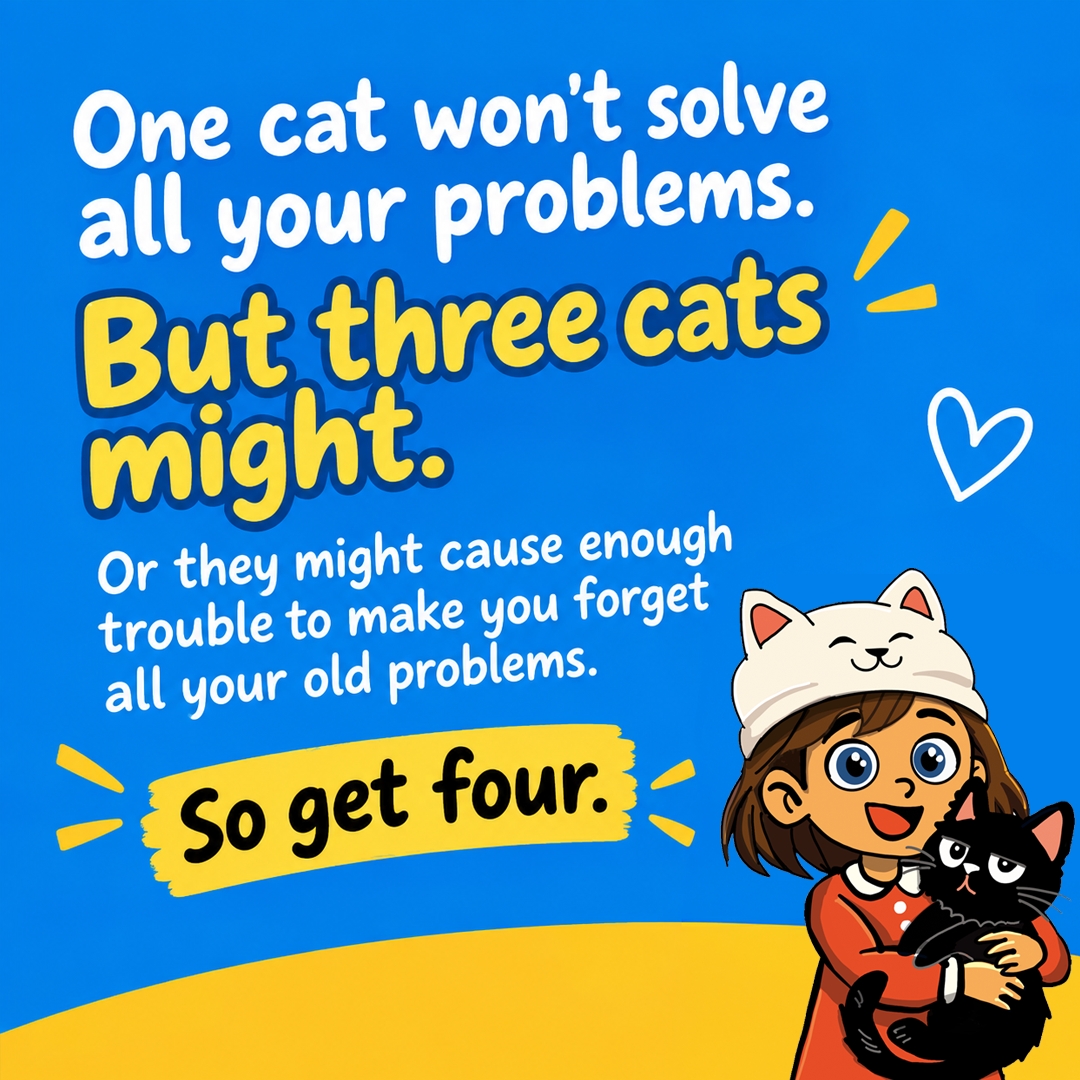 Math checks out! 📈🐈‍⬛ One cat...